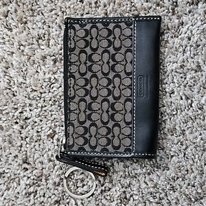 Coach signature zipper coin purse